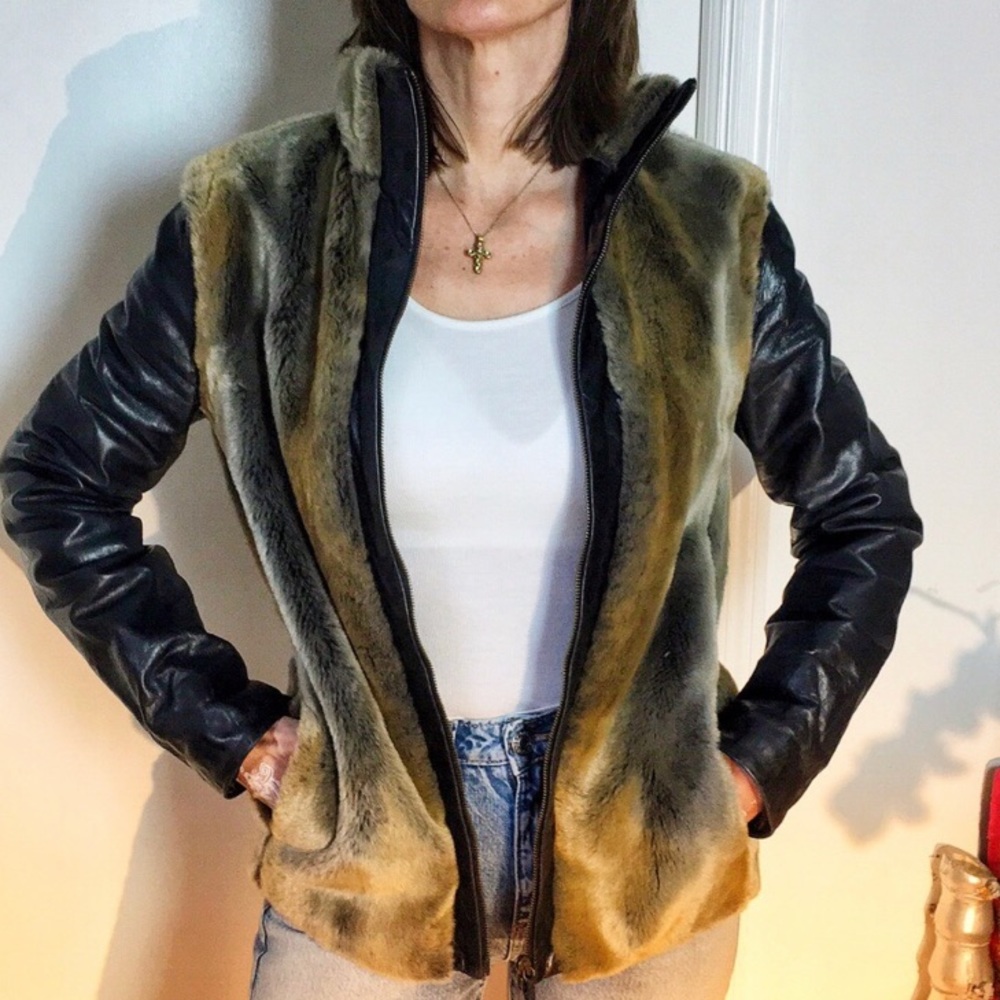 Patrizia Pepe Lambskin Fur and Italian Leather